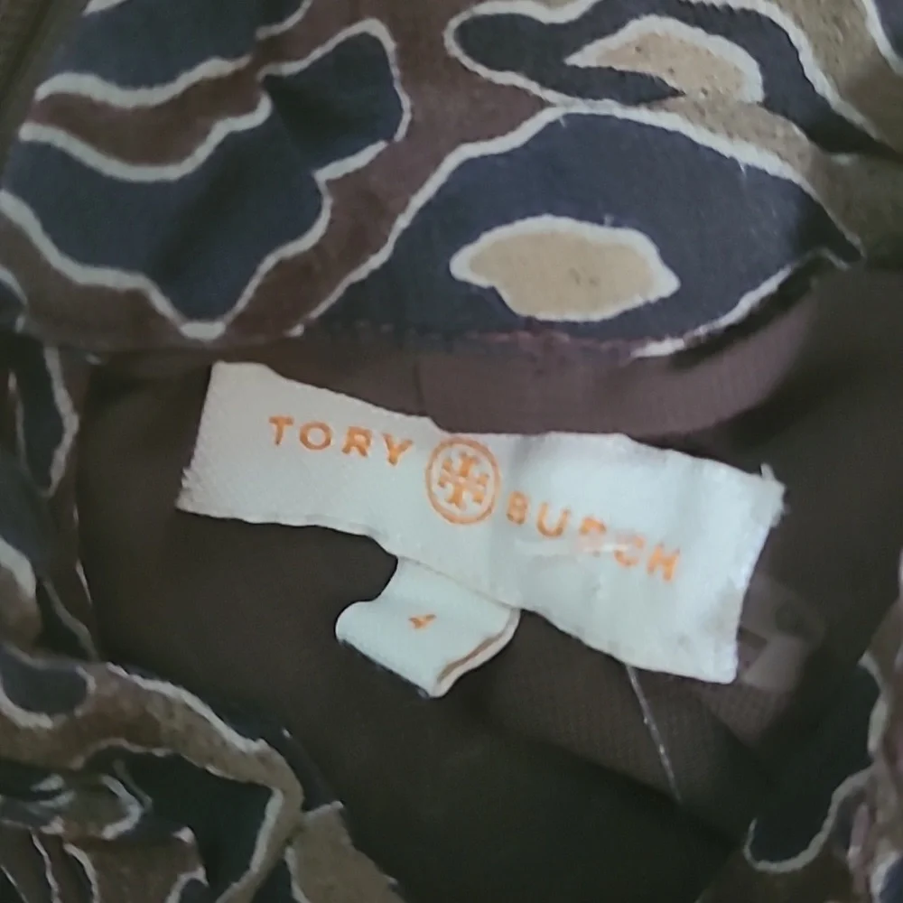 Tory Burch 100% Silk Animal Print Blouse Size 4